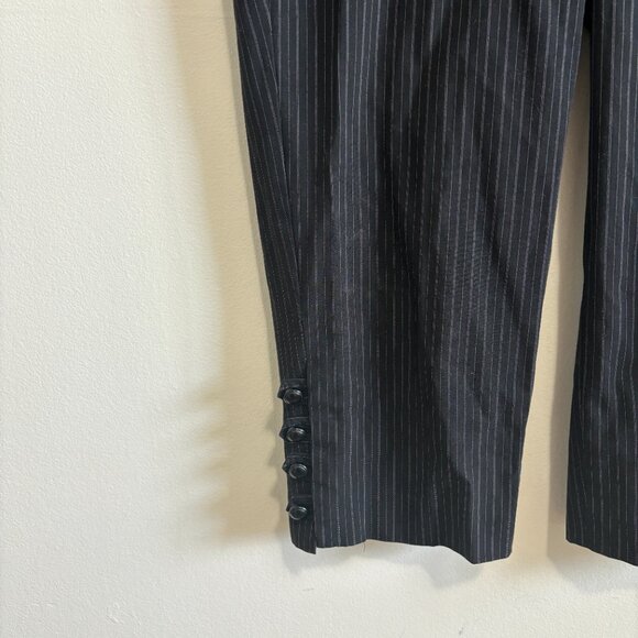 Pinstriped Black Capri Pants - Picture 4 of 8